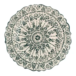 El Boyali Seramikler Tableware Brands|Serveware^Yesil Ve Beyaz Boyali Wavy Serving Platter, 31.5cm